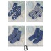 Art Blue Dot Jacquard Cotton Crew Socks