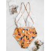 Ladies Chic Animals Printed Backless High Leg Swimwear