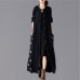 Fashion black Plaid Coats plus size patchwork Coat Fashion large hem Coat