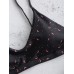 Black Hot Micro Bikini Printed Thong Swimsuits For Womens