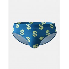 Mens Dollar Pattern Print Swimming Trunks